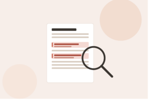 Depiction of magnifying glass used for reading document