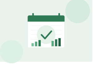 Cartoon depiction of a graph with a green tick