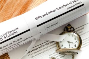 Tax form and stopwatch